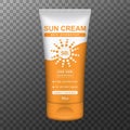 Sunscreen cream realistic 3d tube