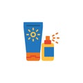 Sunscreen cream tube flat icon