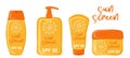 Sunscreen. Different sun protection cosmetics