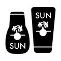 Sunscreen icon. Solid vector illustration of sunscreen vector icon for web