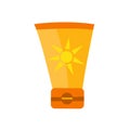 Sunscreen isolated item on white background. For protection from the sun vector illustration.