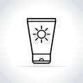 Sunscreen lotion icon on white background