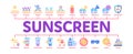 Sunscreen Minimal Infographic Banner Vector