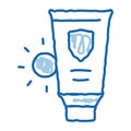 Sunscreen doodle icon hand drawn illustration