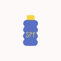 Sunscreen. SPF. Sun protection. Flat icon. Vector Royalty Free Stock Photo