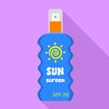 Sunscreen spray icon, flat style