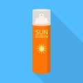 Sunscreen spray icon, flat style