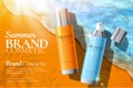 Sunscreen spray product ads