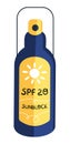 Sunscreen spray bottle with spf 20 vector illustration