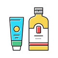 sunscreen summer skin care cream color icon vector illustration