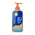 sunscreen sun cream cartoon vector illustration Royalty Free Stock Photo