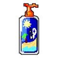 sunscreen sun cream game pixel art vector illustration Royalty Free Stock Photo