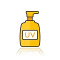 sunscreen, sunblock cream icon with outline