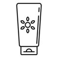 Sunscreen tube cream icon, outline style