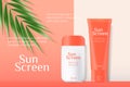 Sunscreen tubes ads template