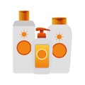 Sunscreens bottles icon, colorful design