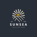 Sunsea Logo Template creative premium symbol minimalist. Vector Royalty Free Stock Photo