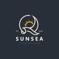 Sunsea Logo Template creative premium symbol minimalist. Vector Royalty Free Stock Photo