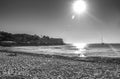 Sunsent in Formentera black and white Royalty Free Stock Photo