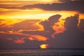 Beautiful Sunset Sun down view from Thongsala Beach, Phangan Island, Thailand. Royalty Free Stock Photo
