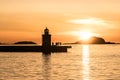 Sunset in Aalesund Town in Norway Royalty Free Stock Photo