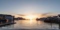 Sunset in Aalesund Town in Norway Royalty Free Stock Photo