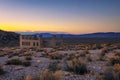 Sunset above abandoned building in Rhyolite, Nevada Royalty Free Stock Photo