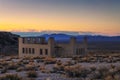 Sunset above abandoned building in Rhyolite, Nevada Royalty Free Stock Photo