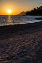 Sunset Above Adriatic Sea-Makarska Riviera,Croatia Royalty Free Stock Photo