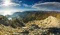 Sunset above the Black Sea and mountains Royalty Free Stock Photo