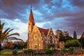 Sunset above Christchurch, a historic lutheran church in Windhoek, Namibia Royalty Free Stock Photo