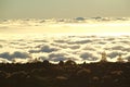 Sunset above the cloouds in Tenerife Royalty Free Stock Photo