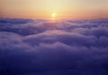 Sunset above the clouds Royalty Free Stock Photo