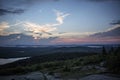 Sunset Above the Clouds. Dusk views from Cadillac Mountain. Royalty Free Stock Photo