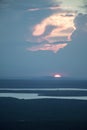 Sunset Above the Clouds. Dusk views from Cadillac Mountain. Royalty Free Stock Photo