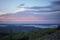 Sunset Above the Clouds. Dusk views from Cadillac Mountain. Royalty Free Stock Photo