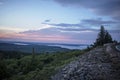 Sunset Above the Clouds. Dusk views from Cadillac Mountain. Royalty Free Stock Photo