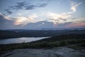 Sunset Above the Clouds. Dusk views from Cadillac Mountain. Royalty Free Stock Photo