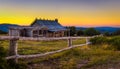 Sunset above Craigs Hut in the Victorian Alps, Australia Royalty Free Stock Photo