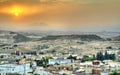 Sunset above El Kef, a city in northwestern Tunisia Royalty Free Stock Photo