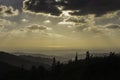 Sunset above the Judea Mountains, Israel Royalty Free Stock Photo