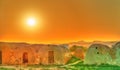 Sunset above Ksar Ouled Boubaker in Tunisia Royalty Free Stock Photo