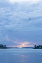 Sunset above lake in Flores, PetÃÂ©n, Guatamala Royalty Free Stock Photo