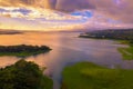 Sunset above Lake Arenal in Costa Rica Royalty Free Stock Photo