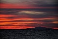 Sunset above Montecristo Island, Tuscany Italy Royalty Free Stock Photo