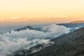 Sunset above the mountain and cloud at Mount Rinjani, Lombok Isl