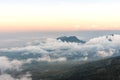 Sunset above the mountain and cloud at Mount Rinjani, Lombok Island, Indonesia