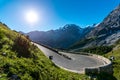 Sunset above mountains Alps Passo Stelvio