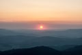 Sunset above mountains with colorful sky in Jeseniky mountains Royalty Free Stock Photo