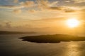 Sunset above Nea Kameni from Fira, Santorini